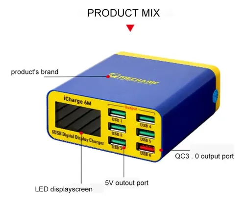 Cargador USB de Escritorio iCharge 6M